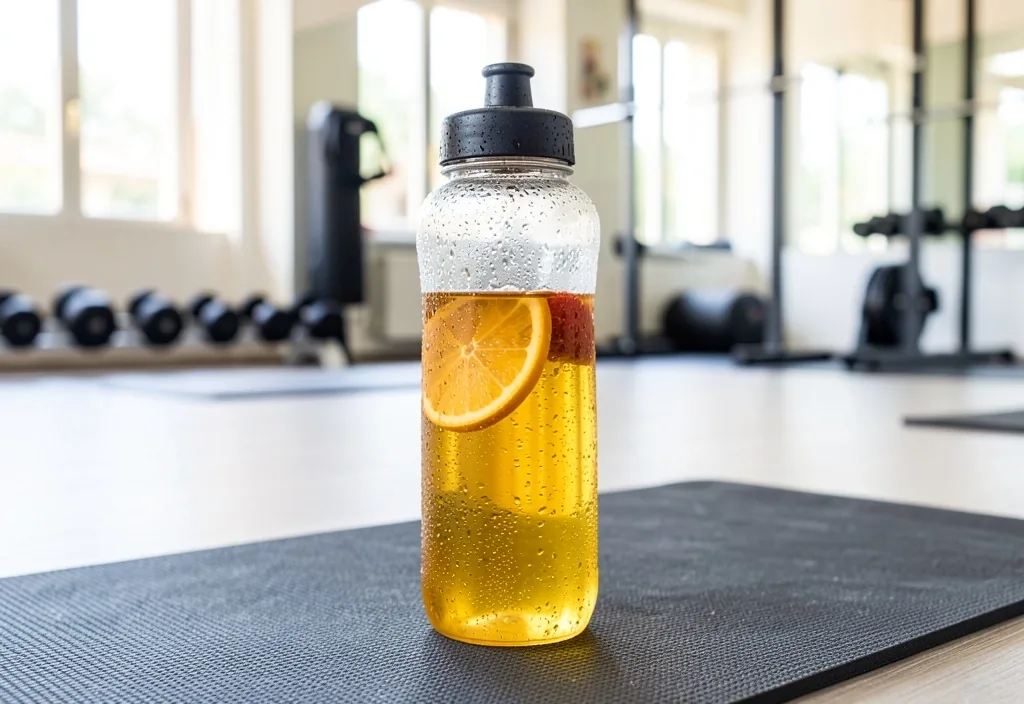Borraccia con infuso in ambiente sportivo
